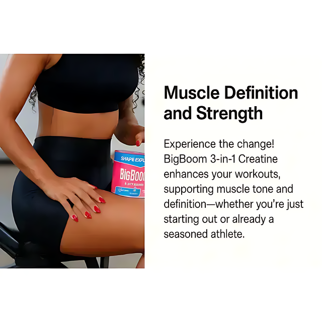 BigBoom 3-in-1 Creatine enhances definition and strength for athletes and beginners - Buy now at MKPBR.COM - Worldwide Shipping