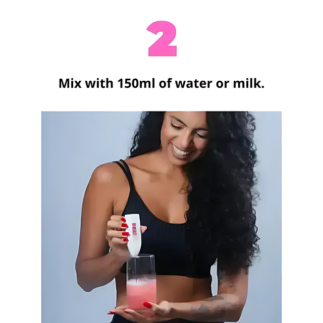 BigBoom 3-in-1 Creatine pink lemonade mixed with water or milk - Buy now at MKPBR.COM - Worldwide Shipping