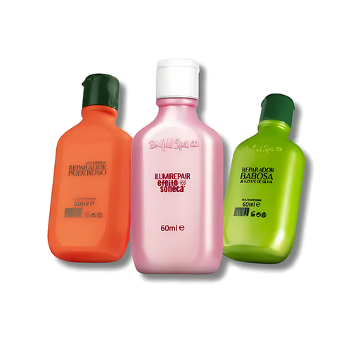Gold Spell Hair Elixir & Repair Oils bundle with Ilumirepair, Babosa, and Reparador Poderoso 3-piece set - Buy now at MKPBR.COM - Worldwide Shipping